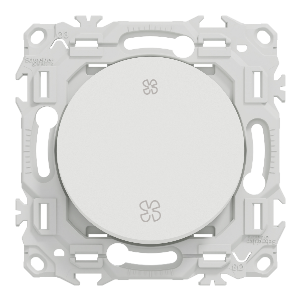 Schneider Electric – Interrupteur ou poussoir VMC 2 vitesses Odace – blanc craie – Réf : S920233